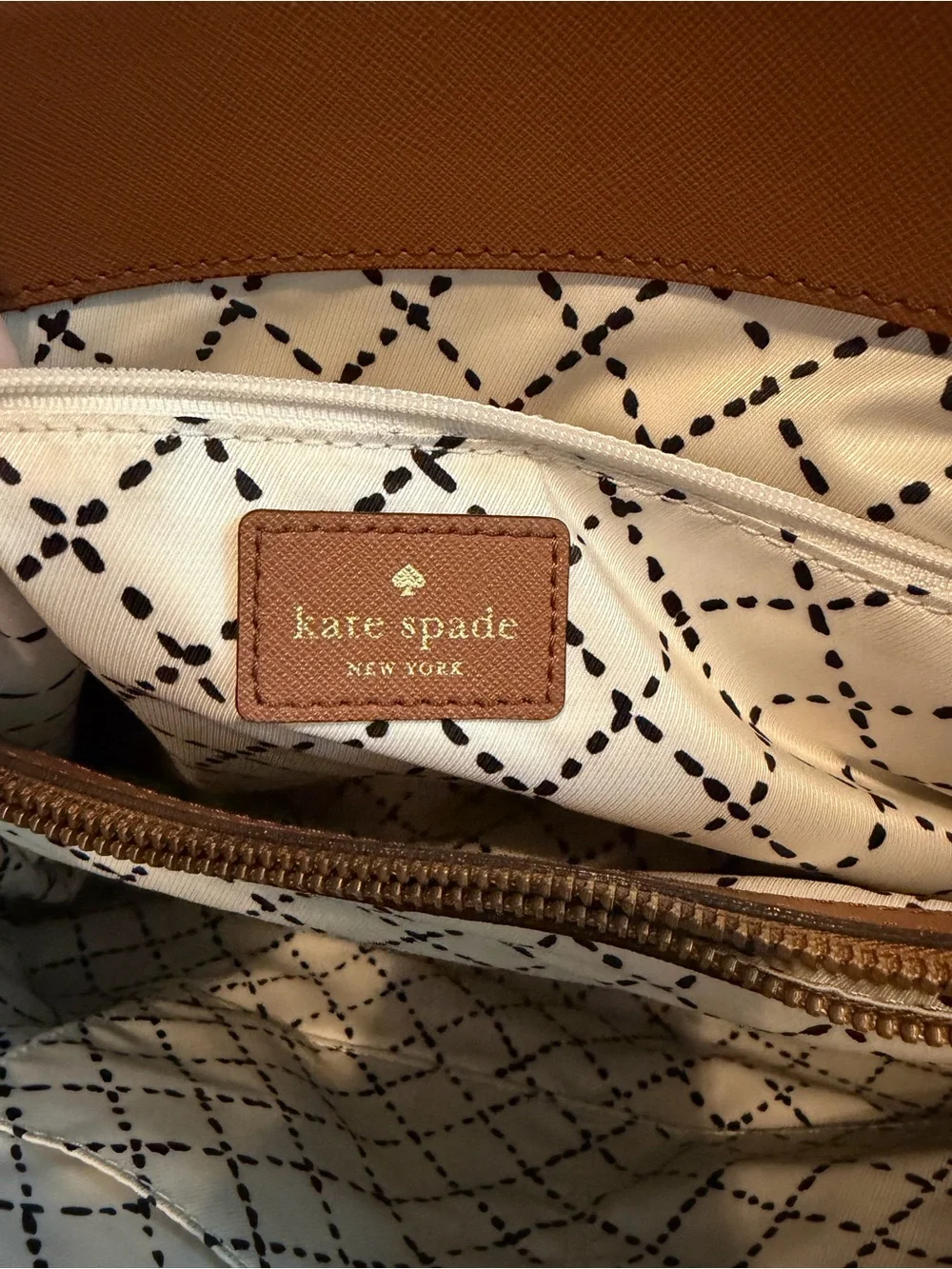 kate spade Caramel Brown Saffiano Leather Tote